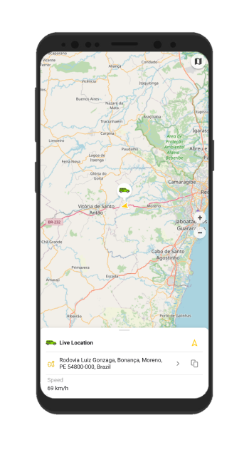 See the real location of the gps tracker on the map