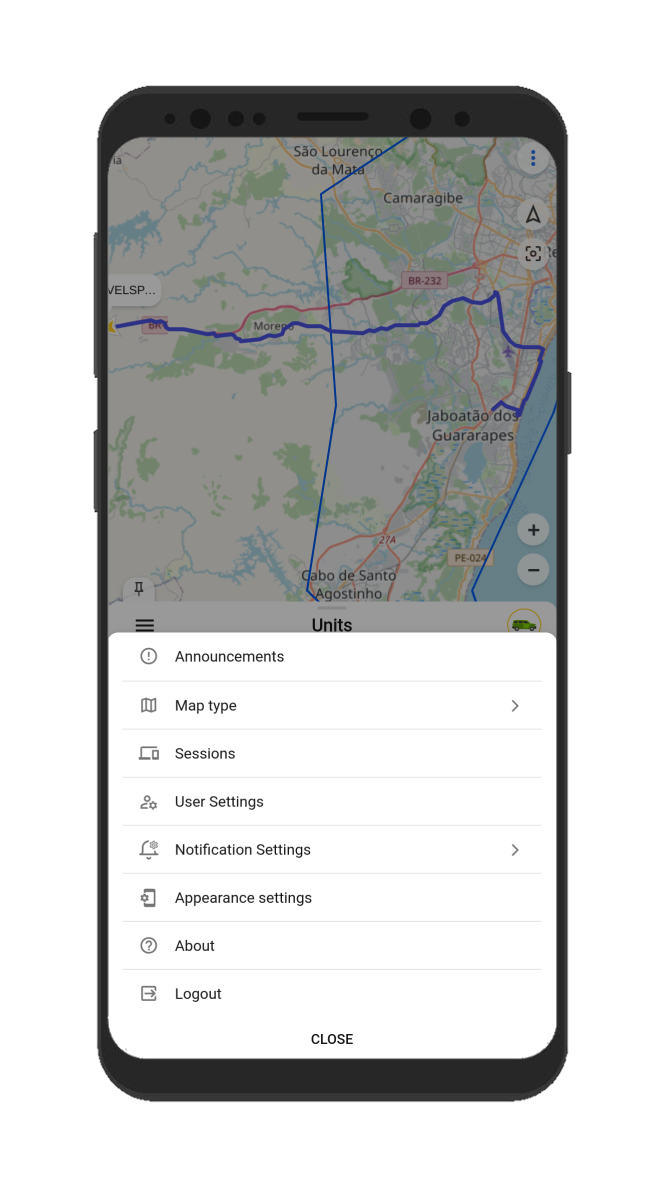 GPSTrace User Menu Access Your Account Features Quickly GPSTrace